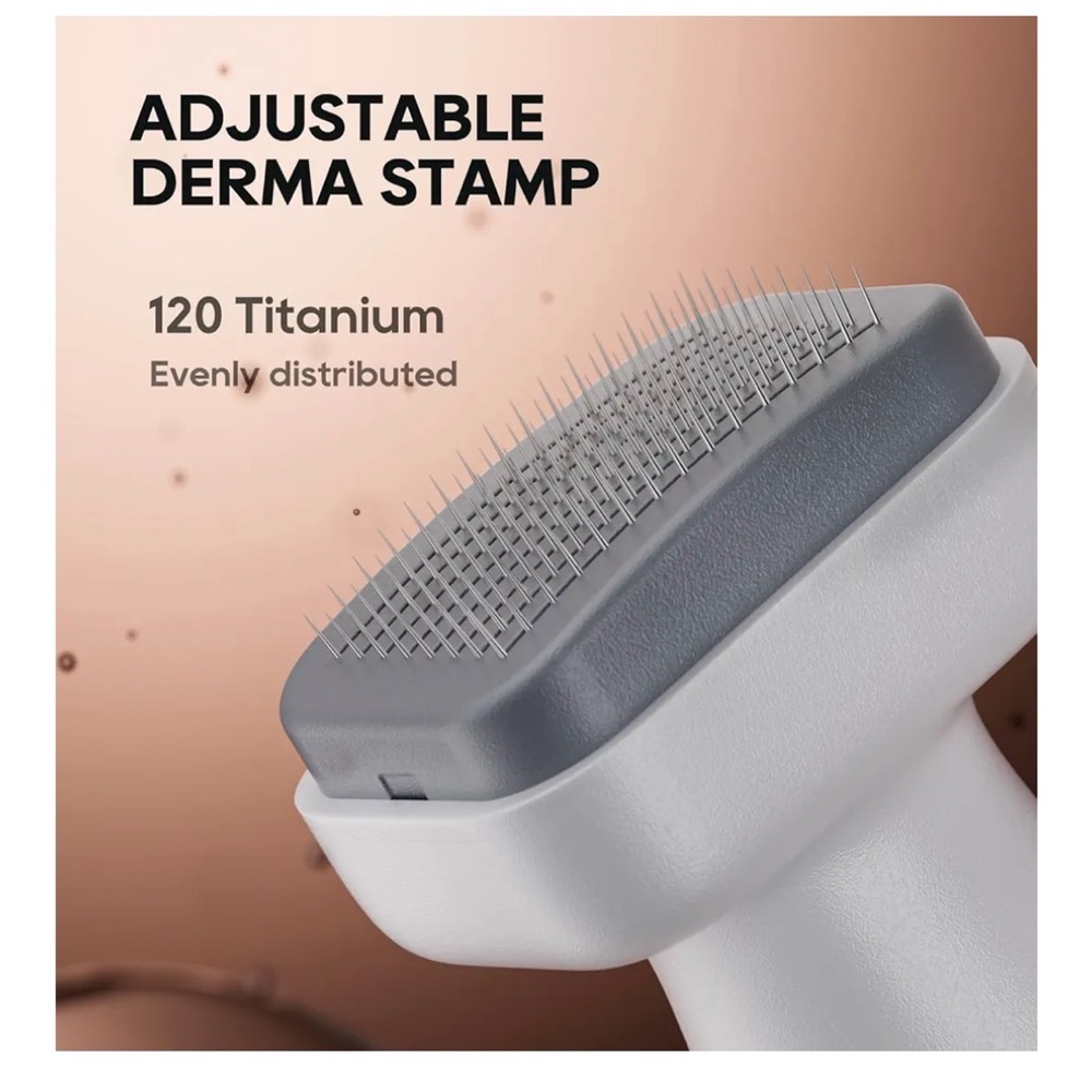 🆕 NEW 0-2mm Adjustable Titanium Derma Stamper for Skincare